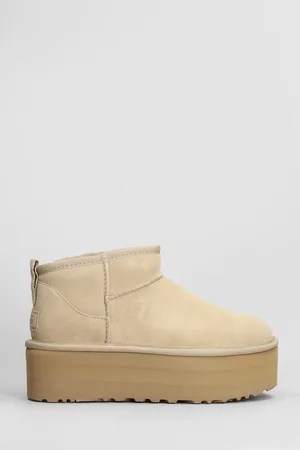 UGG Classic Ultra Mini Low Heels Ankle Boots In Suede