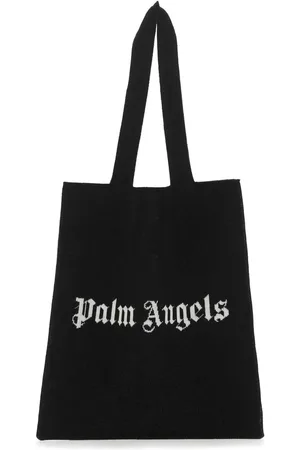 Palm Angels Black Wool Blend Shopping Bag