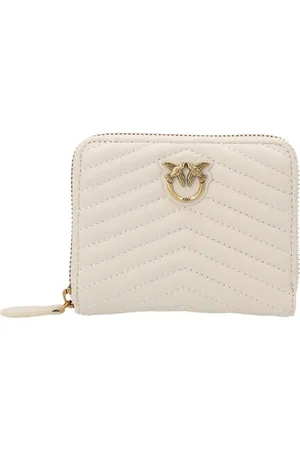 Pinko Logo Plaque Quilted Zipped Wallet
