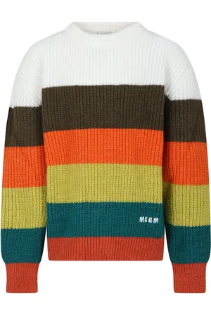 Msgm Multicolored Sweater For Girl With Logo