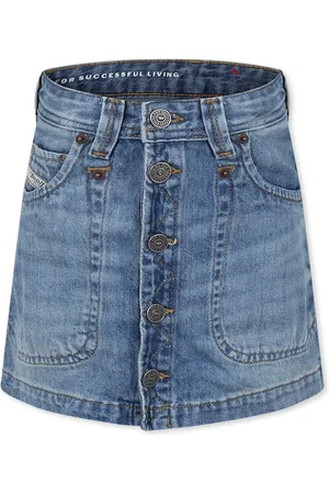 Diesel Blue Skirt For Girl With Logo