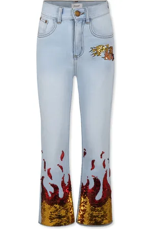 Pinko Jeans For Girl With Logo And Sequins