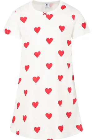 Petit Bateau Nightgown For Girl With Logioed Hearts
