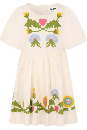 Molo Dress For Girl With Flowers