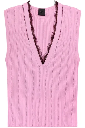 Pinko Montanaia Sleeveless Ribbed Viscose Blend Sweater