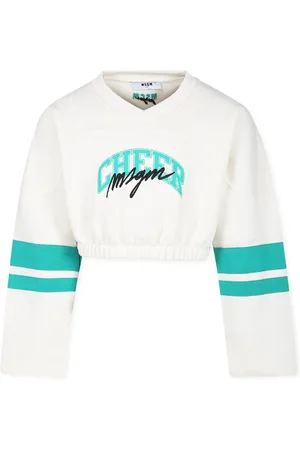 Msgm Cropped Sweatshirt With Logo For Girl