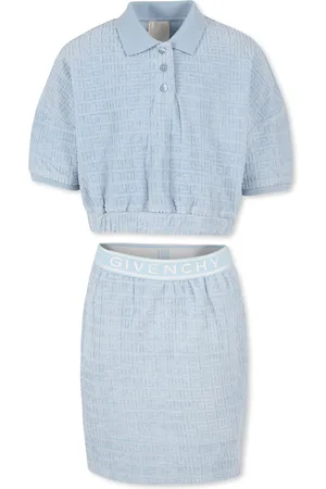 Givenchy Light Blue Suit For Girl With 4g Motif