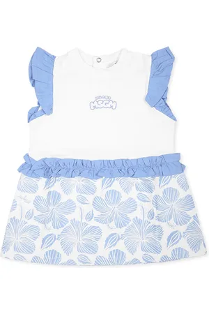 Msgm Dress For Baby Girl With Light Blue Logo