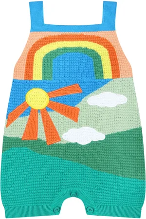 Stella McCartney Dungarees For Baby Girl With Sun And Clouds