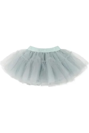 MONNALISA Light Blue Skirt For Baby Girl With Logo