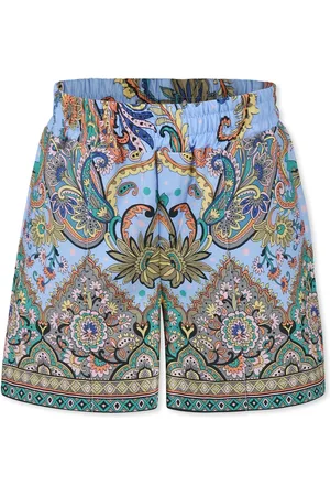 Etro Light Blue Shorts For Boy With Paisley Pattern