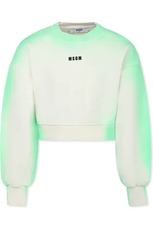 Msgm Crop Sweatshirt For Girl With Logo