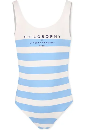 PHILOSOPHY DI LORENZO SERAFINI Light Blue Swimsuit For Girl With Logo