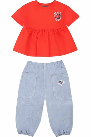 Kenzo Set For Baby Girl With Logo And Flower