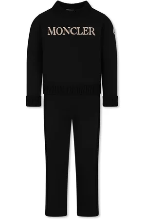 Moncler Blue Suit For Girl With Logo