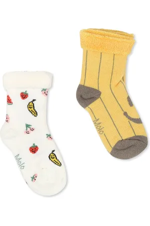Molo Terry Socks Set For Babykids With Smiley And Fruits