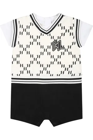 Karl Lagerfeld Romper For Baby Boy With All-over K/ikonik Graphic Print