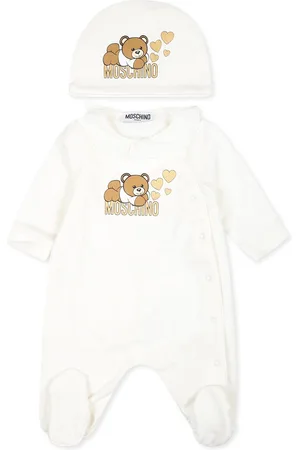 Moschino Babygrow Set For Baby Girl With Teddy Bear Nd Hearts