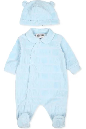 Moschino Light Blue Babygrow Set For Baby Boy With Teddy Bear