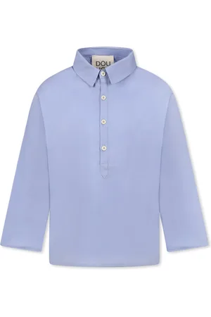 DOUUOD Light Blue Shirt For Girl With Logo
