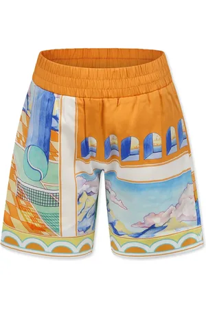Casablanca Shorts For Kids With Tennis Court Print