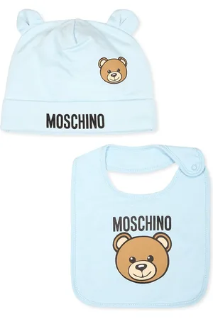 Moschino Light Blue Accessory Set For Baby Boy With Teddy Bear