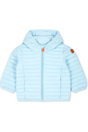 save the duck Light Blue Down Jacket For Baby Boy With Logo