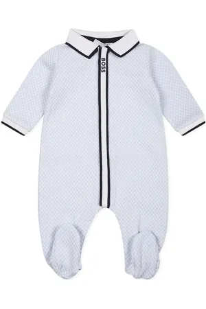 HUGO BOSS Light Blue Babygrow For Baby Boy With Logo