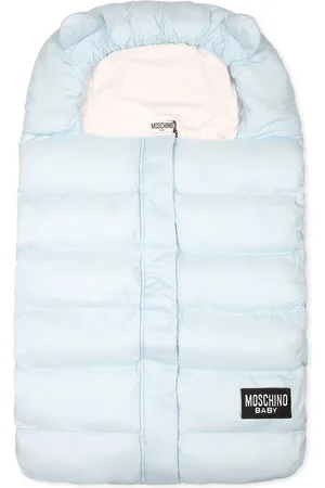 Moschino Light Blue Sleeping Bag For Baby Boy With Logo Patch