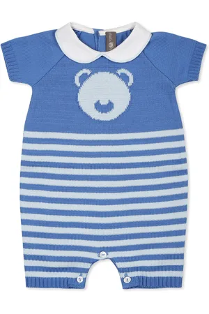 LITTLE BEAR Light Blue Romper For Baby Boy With Bear