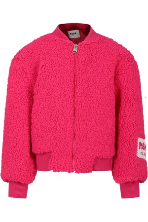 Msgm Faux Fur Coat For Girl With Logo