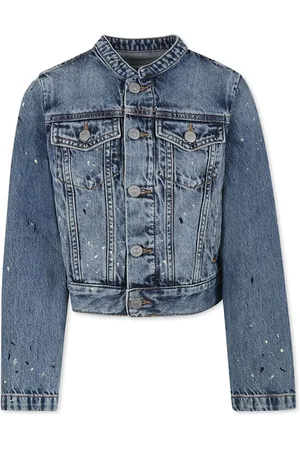 Maison Margiela Light Blue Jacket For Girl With Paint Splashes