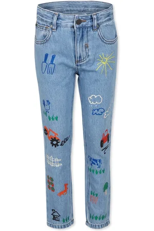 Stella McCartney Blue Jeans For Boy With Tractor