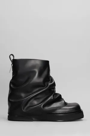 The Attico Mini Robin Low Heels Ankle Boots In Leather