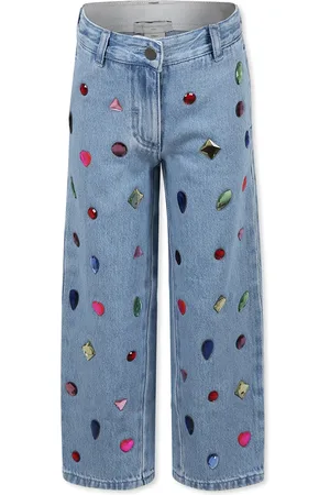 Stella McCartney Light Blue Jeans For Girl With Gems