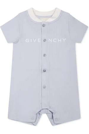 Givenchy Light Blue Romper For Baby Boy With Logo