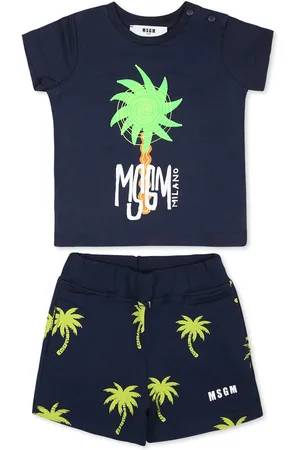 Msgm Suit For Baby Boy With Logo And Palm Tree