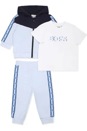 HUGO BOSS Light Blue Suit For Baby Boy With Logo
