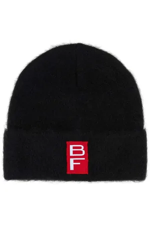 By Far Black Alpaca Beanie Hat