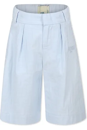 Fendi Light Blue Shorts For Boy With Ff