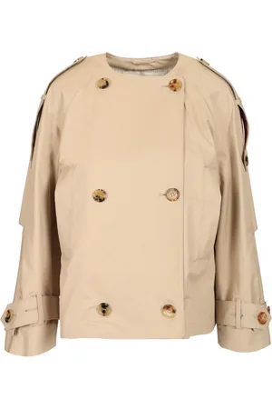 Max mara the cube Crewneck Trench Coat In Anti-drop Twill