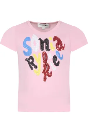 Sonia Rykiel Enfant T-shirt For Girl With Logo And Sequins