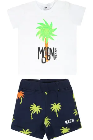 Msgm Suit For Baby Boy With Logo And Palm Tree