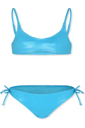 MC2 SAINT BARTH Light Blue Bikini For Girl With Logo