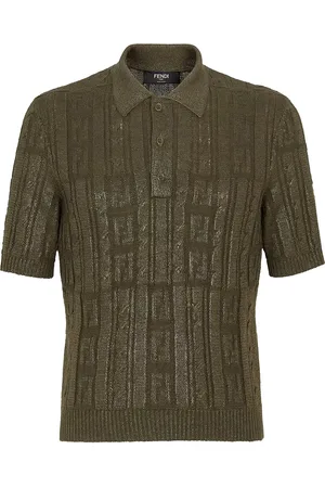 Fendi Braided Wool Polo Shirt With Ff Details