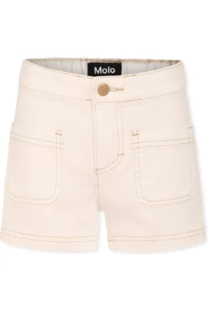 Molo Ivory Shorts For Girl With Logo Patch