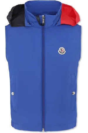 Moncler Blue Gilet For Boy With Logo