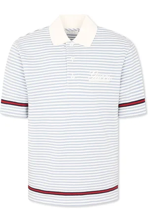 Gucci Light Blue Polo Shirt For Kids With Logo