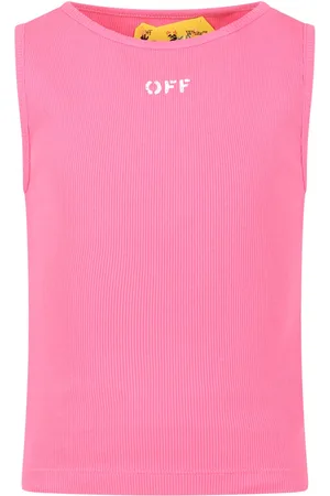 OFF-WHITE Fuchsia Dress For Girl With Logo