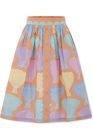 Stella McCartney Orange Skirt For Girl With Shells